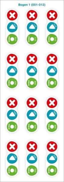 120 BOOKii® Aufnahme-Sticker neutral Paket 1, Nr. 001-120