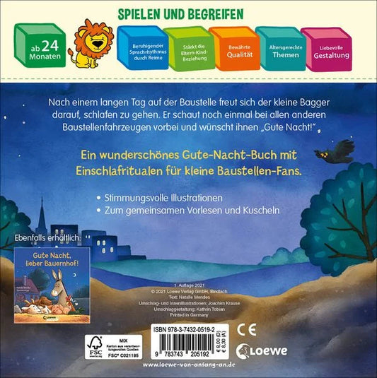 Gute Nacht, kleiner Bagger!
