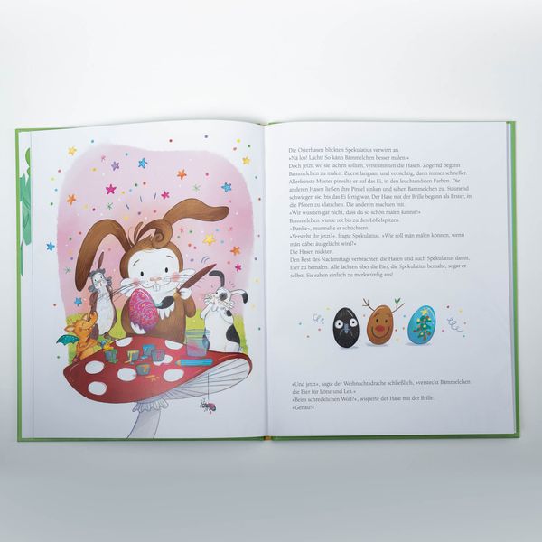 Spekulatius, der Weihnachtsdrache. Spekulatius und Bammelchen, der Osterhase