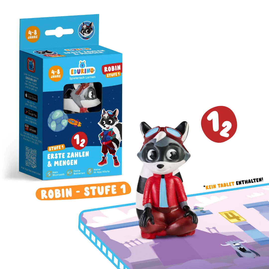 Figur Robin "Zahlen & Mengen" - Stufe 1 - EDURINO