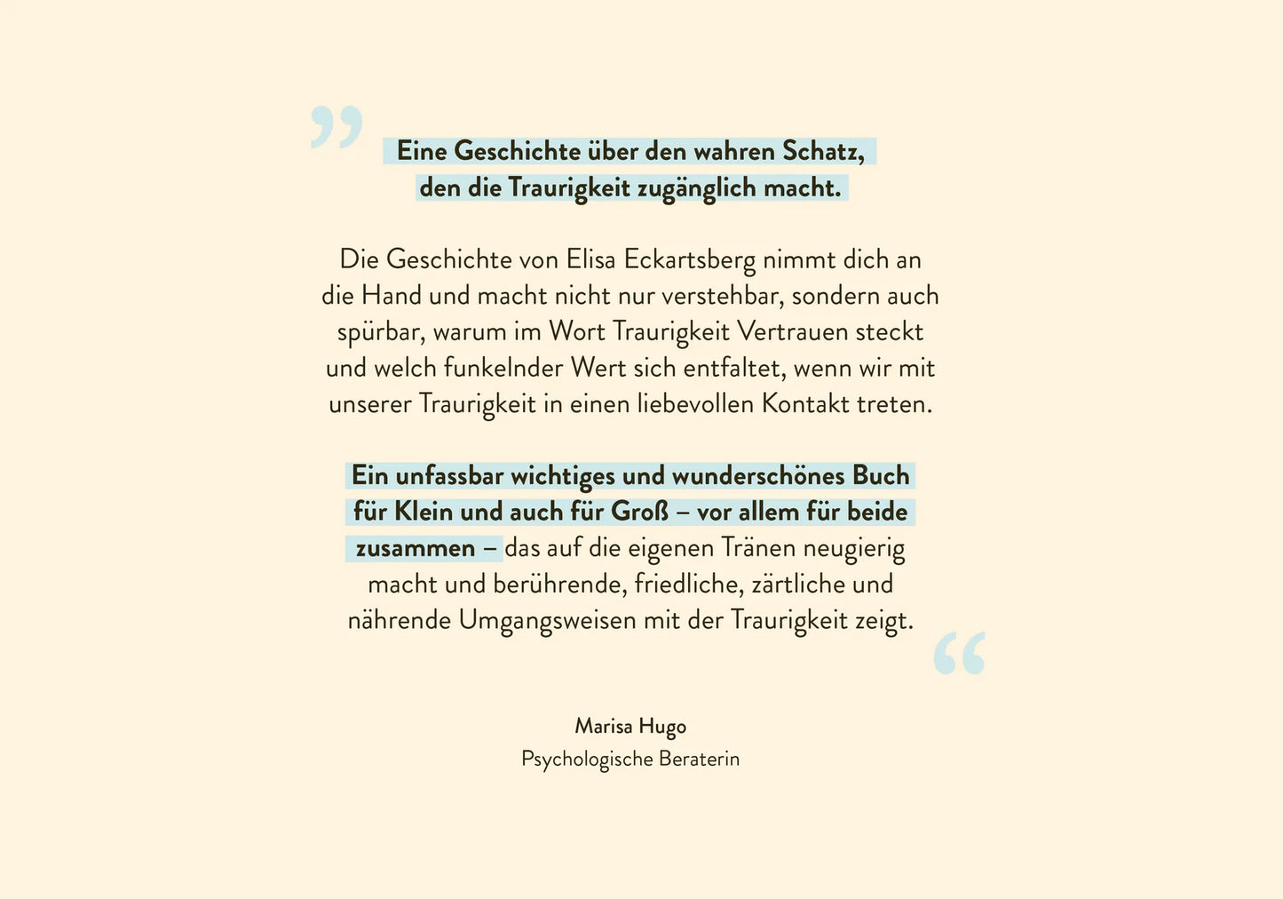 Vertrau mir, flüstert die Traurigkeit.