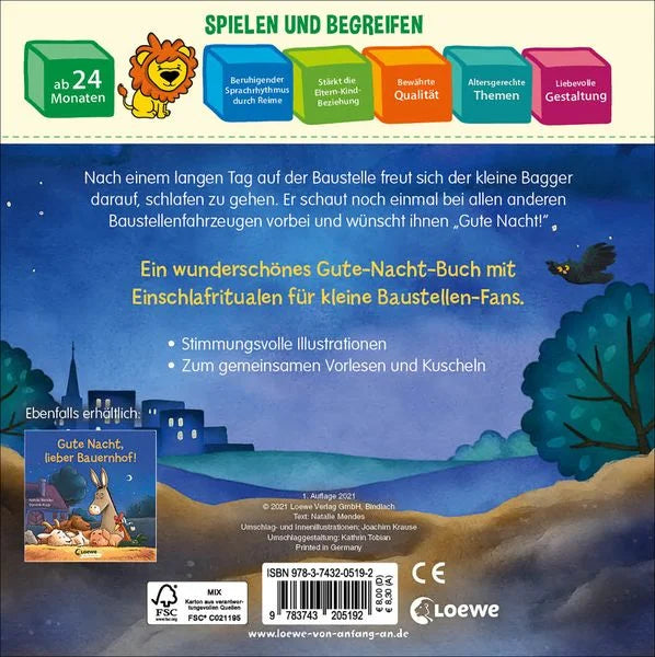 Gute Nacht, kleiner Bagger!