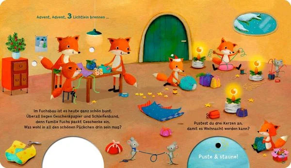 Mein Puste-Licht-Buch: Advent, Advent, ein Lichtlein brennt