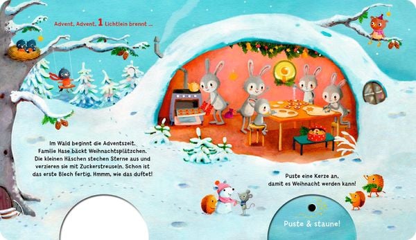 Mein Puste-Licht-Buch: Advent, Advent, ein Lichtlein brennt