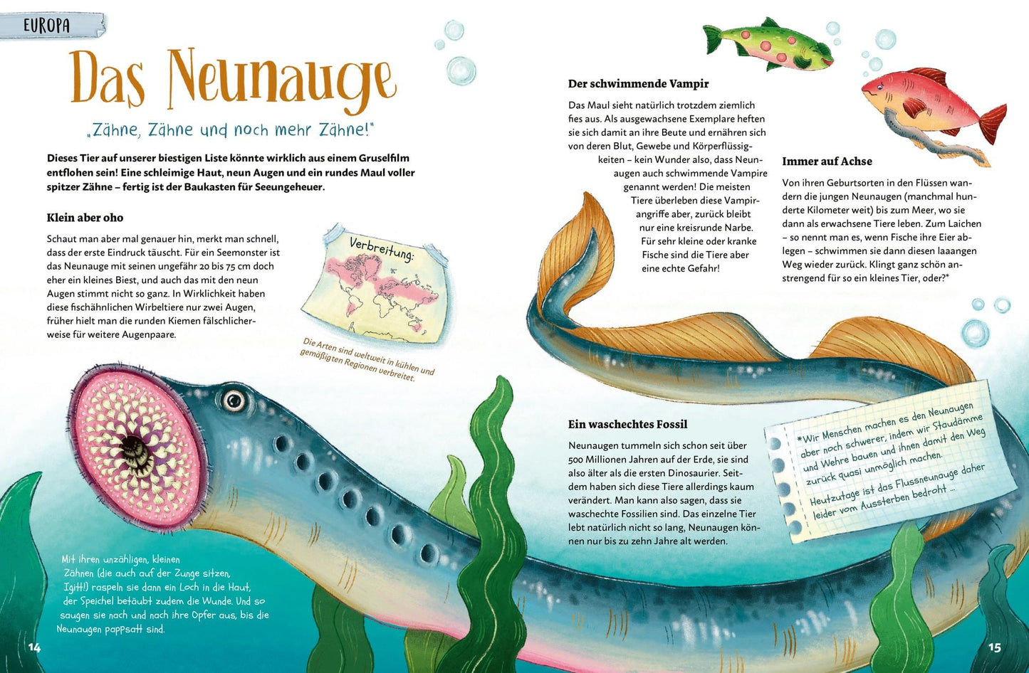Stacheln, Schleim & spitze Zähne! Mein Bestiarium der außergewöhnlichen Tiere