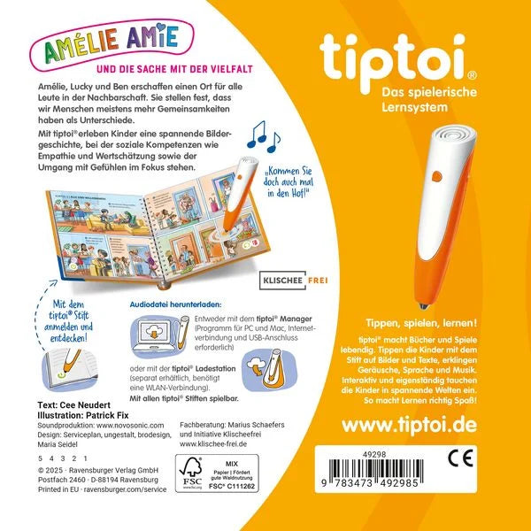 tiptoi® Bildergeschichten über den Umgang mit Gefühlen - Amélie Amie und die Sache mit der Vielfalt