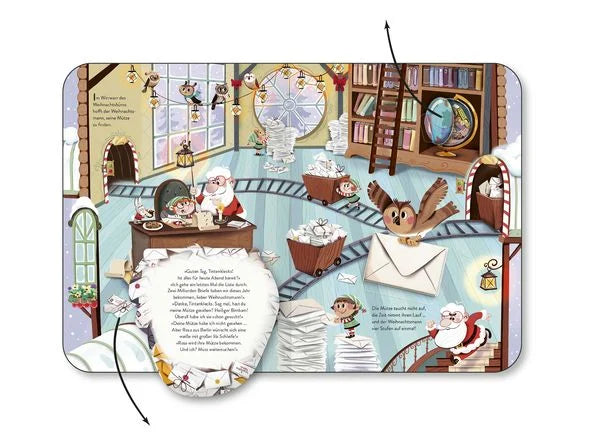 Wo ist die Mütze vom Weihnachtsmann? - Pappbilderbuch mit Klappen ab 3 Jahren. Weihnachtliches Mitmachbuch voller Überraschungen.